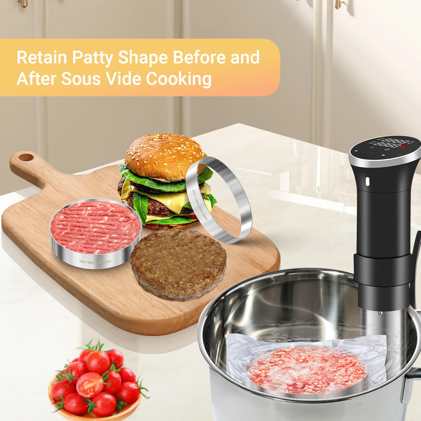Diatomiteco multi-use ring molds for eggs, crab cakes and vegan patties