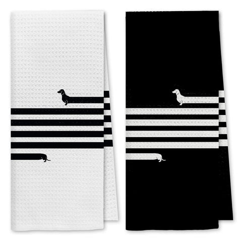 Dibor dachshund kitchen towel with waffle texture for quick absorption