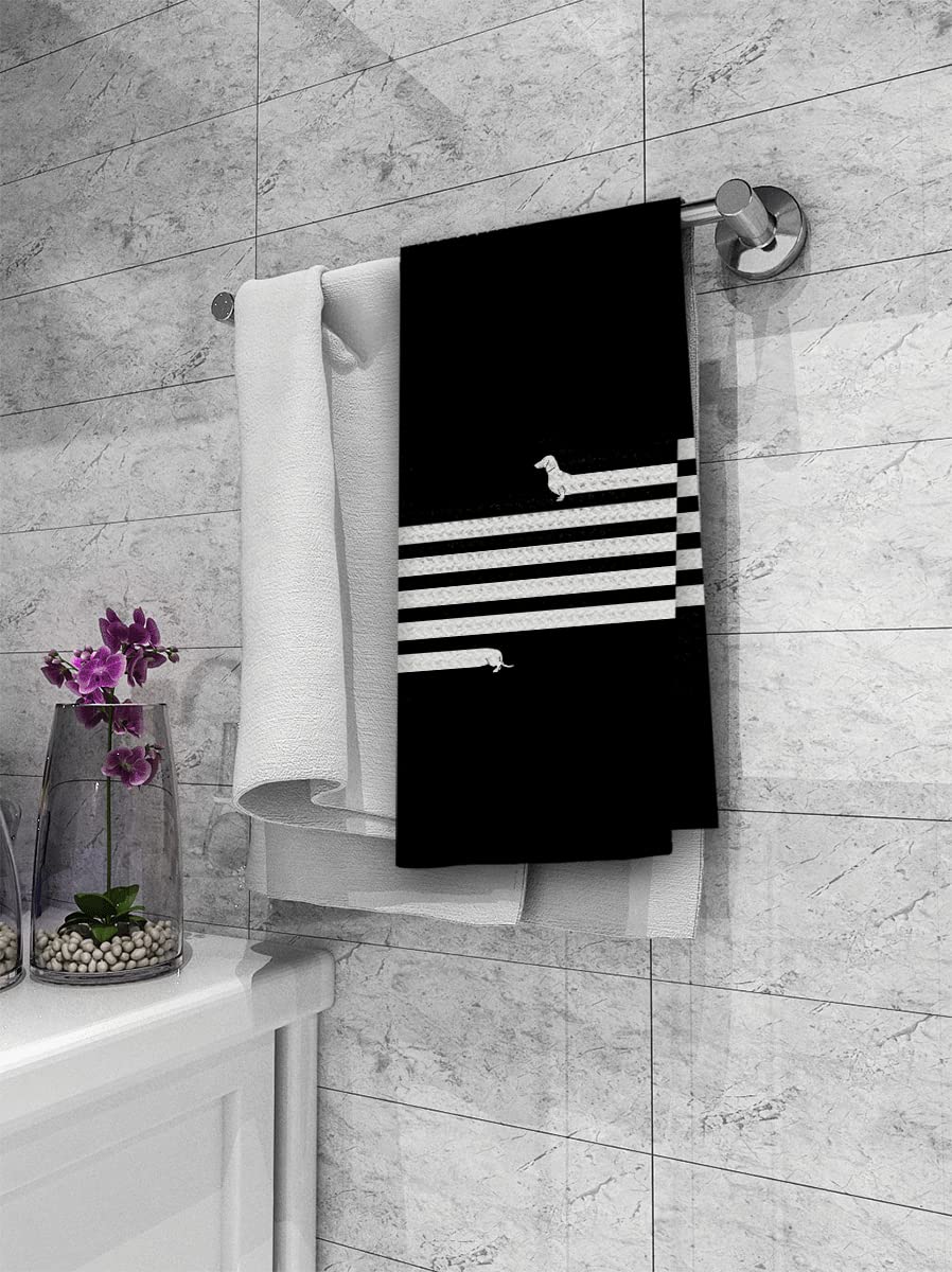 Dibor dachshund print towel highlights durable, easy-care kitchen decor