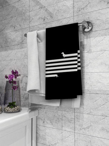 Dibor dachshund print towel highlights durable, easy-care kitchen decor