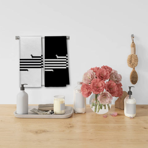 Dibor long dachshund dish towels showing absorbent design for the kitchen