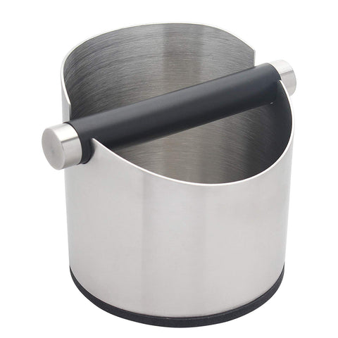 DIBTSA espresso knock box with stainless steel body for durable, long-lasting use.