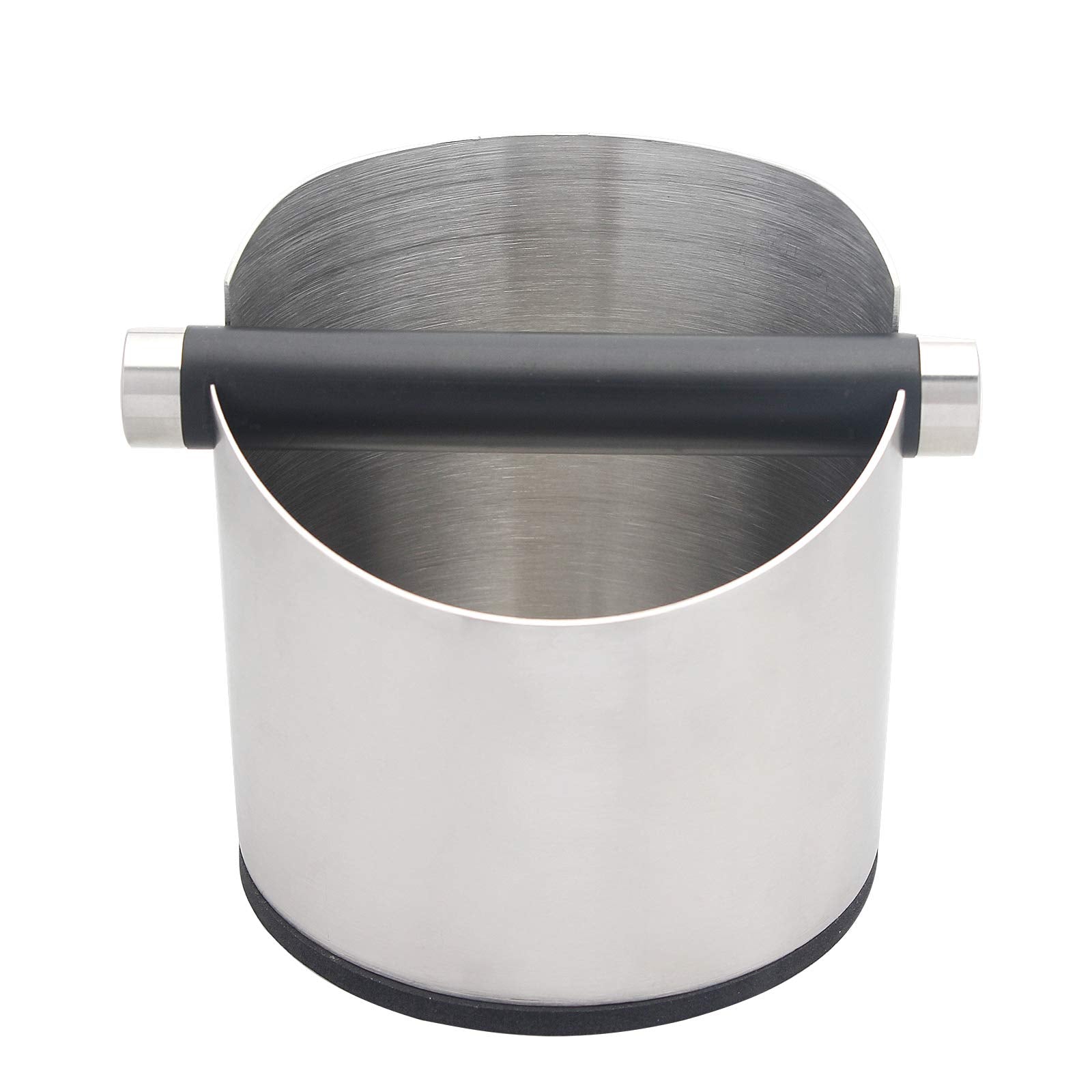 DIBTSA knock box with rubber base reduces noise and countertop marks.
