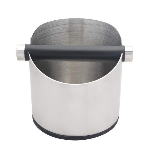 DIBTSA knock box with rubber base reduces noise and countertop marks.