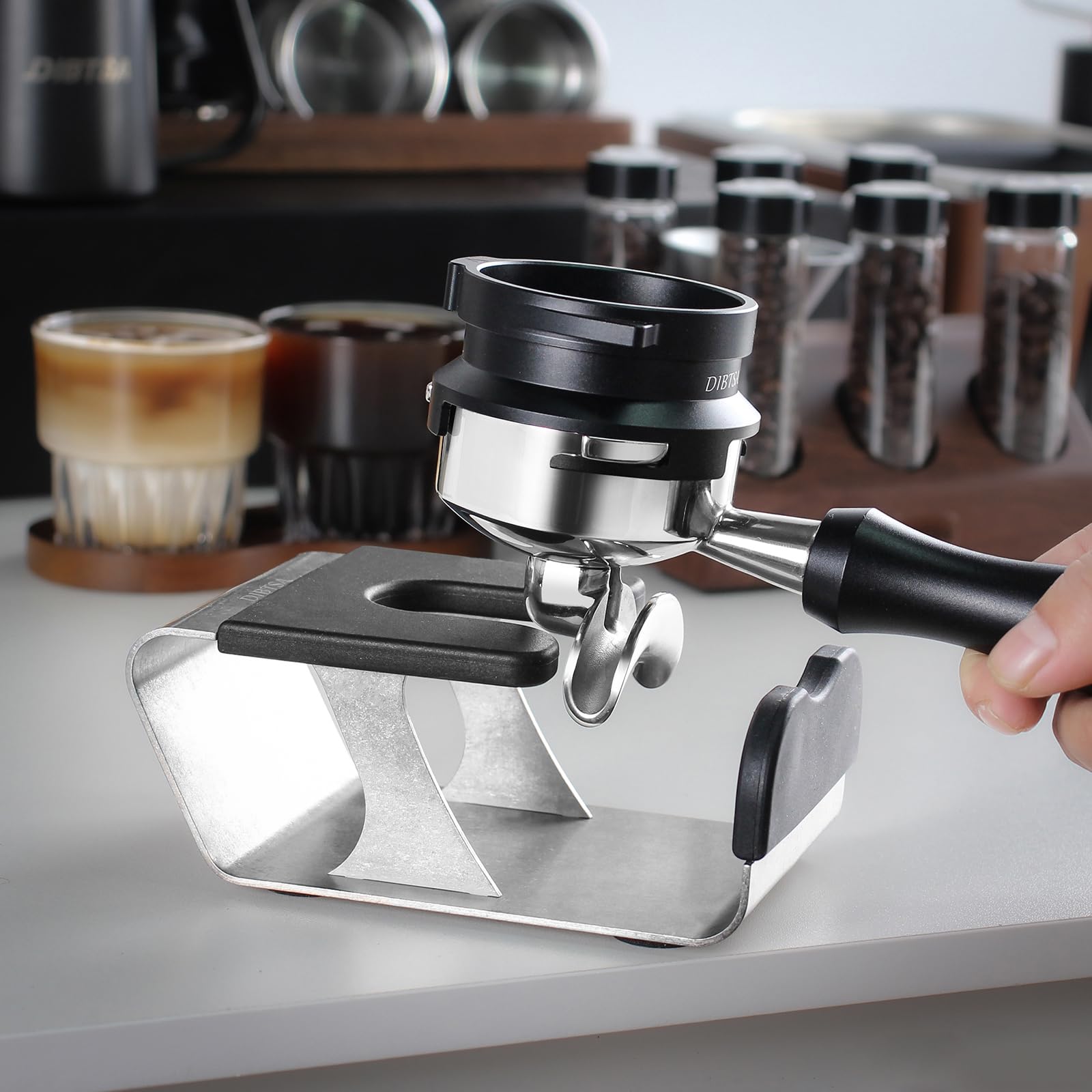 DIBTSA stainless steel stand delivers durability with an anti-slip base.