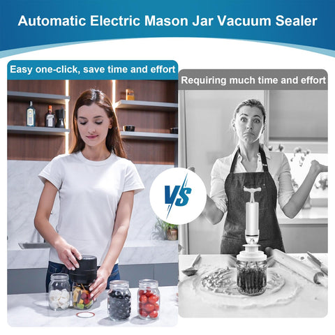 Dicorain VP06 Plus handles wide and regular mouth jars for versatile sealing.