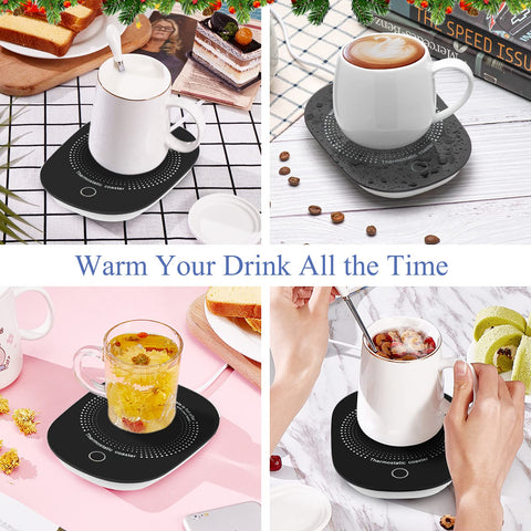 Dicross mug warmer with auto shut-off for safe, hands-free heating