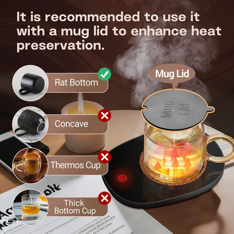 Dicross warmer with mug demonstrates steady heat for coffee enjoyment