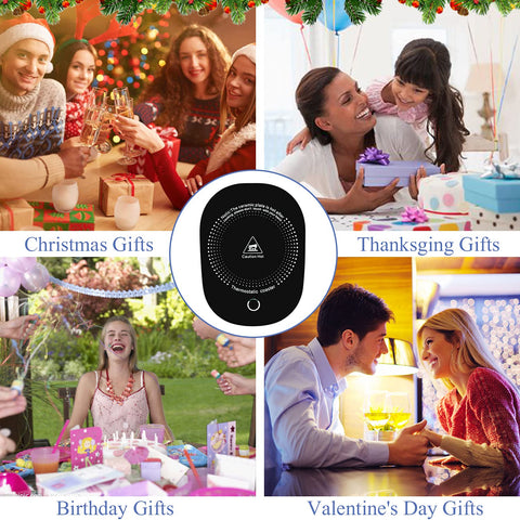 Dicross mug-warmer plate with gravity sensor powers on and off automatically