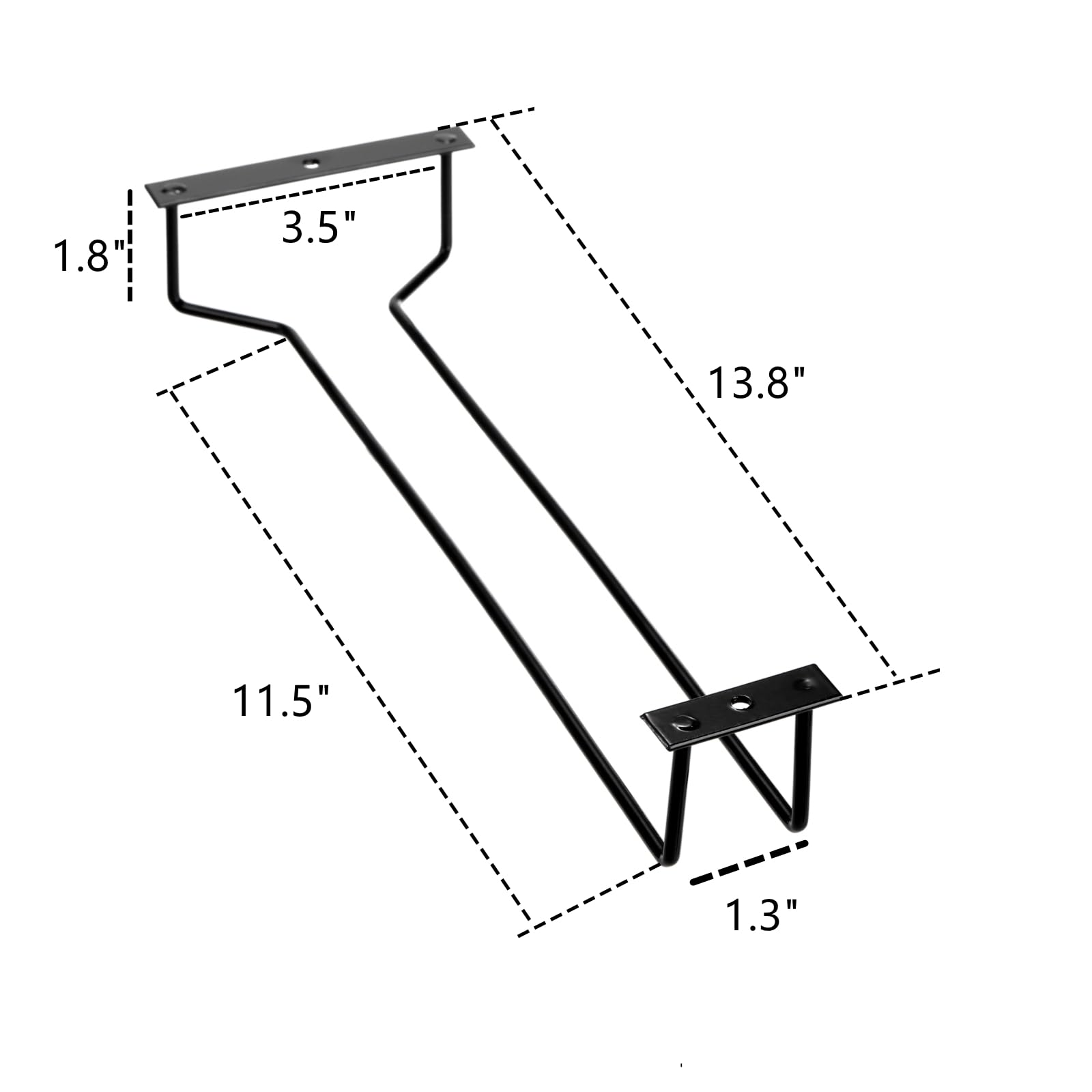 Dicunoy under-cabinet rack shows 14-inch length for space-saving.