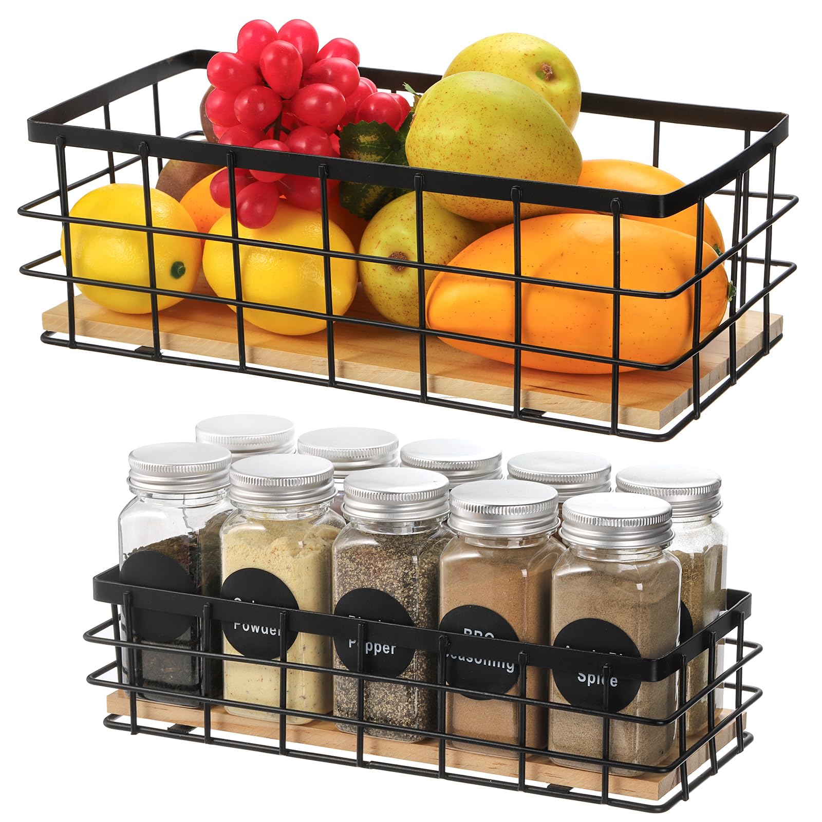 Dicunoy small basket with wood base ideal for cosmetics and soaps.