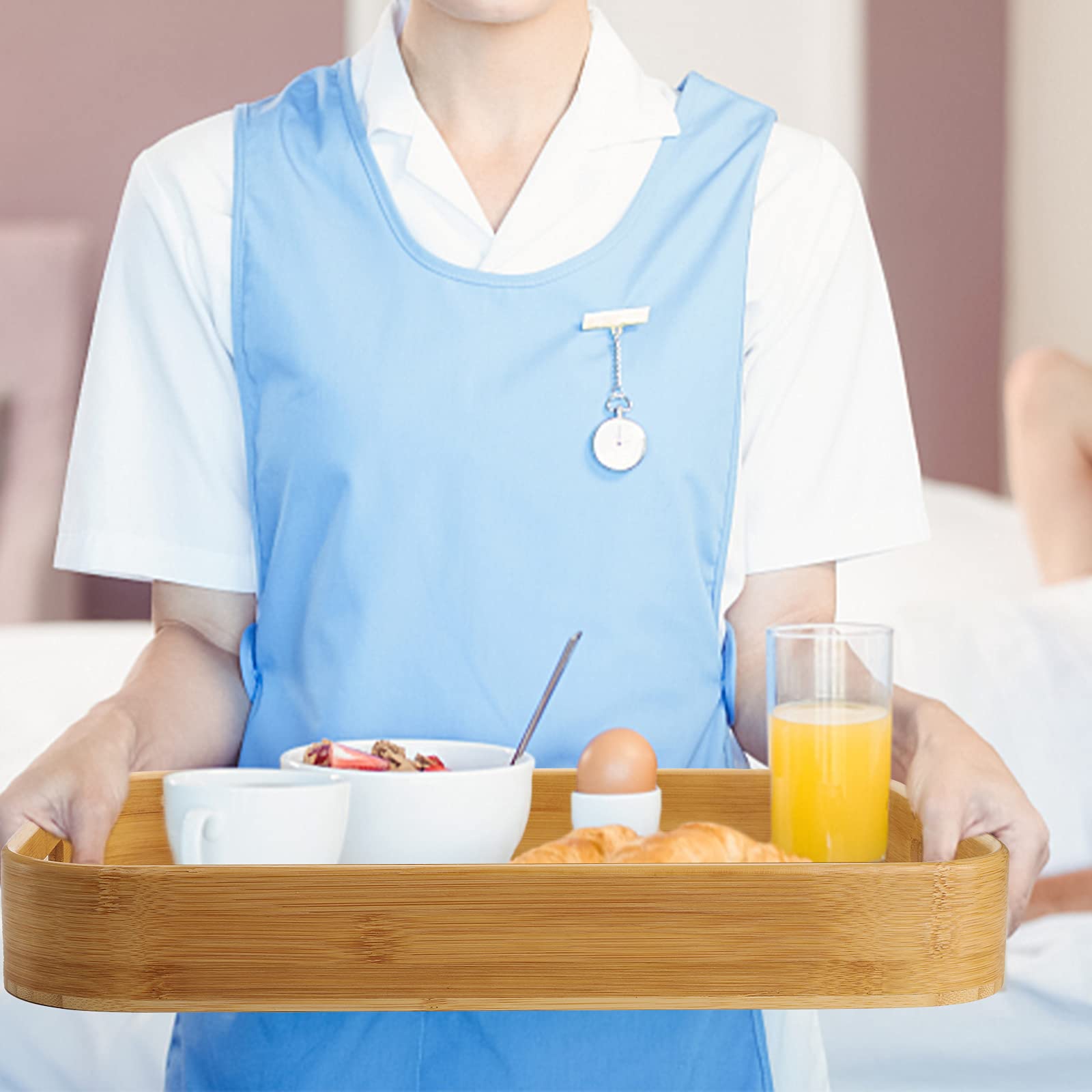 Dicunoy bamboo tray dimensions 15.6 by 10.8 inches for versatile serving