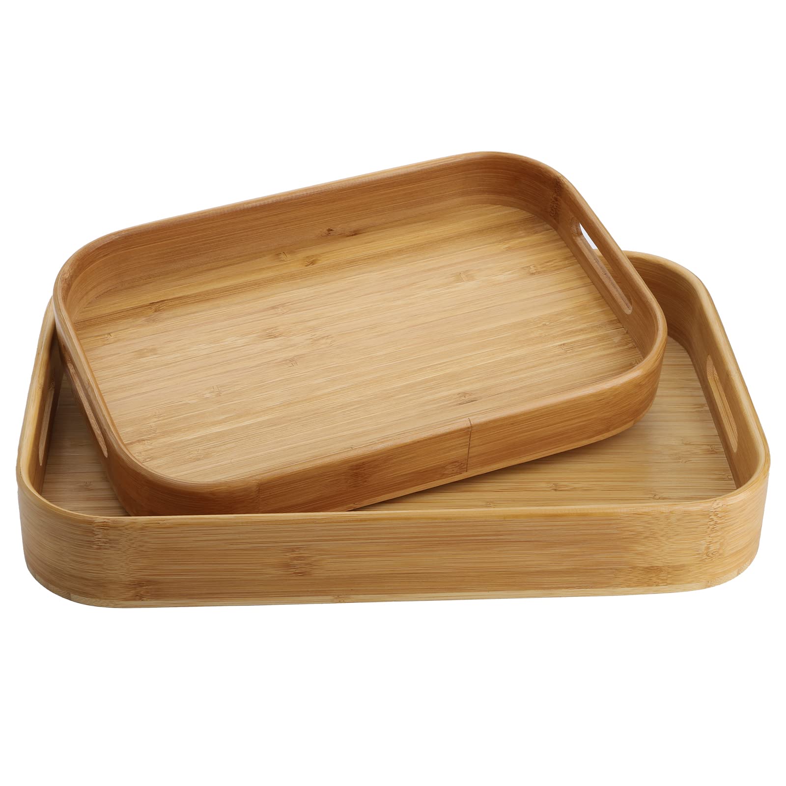 Dicunoy bamboo serving tray with large arc design, top view for meals