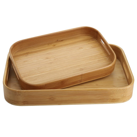 Dicunoy bamboo serving tray with large arc design, top view for meals