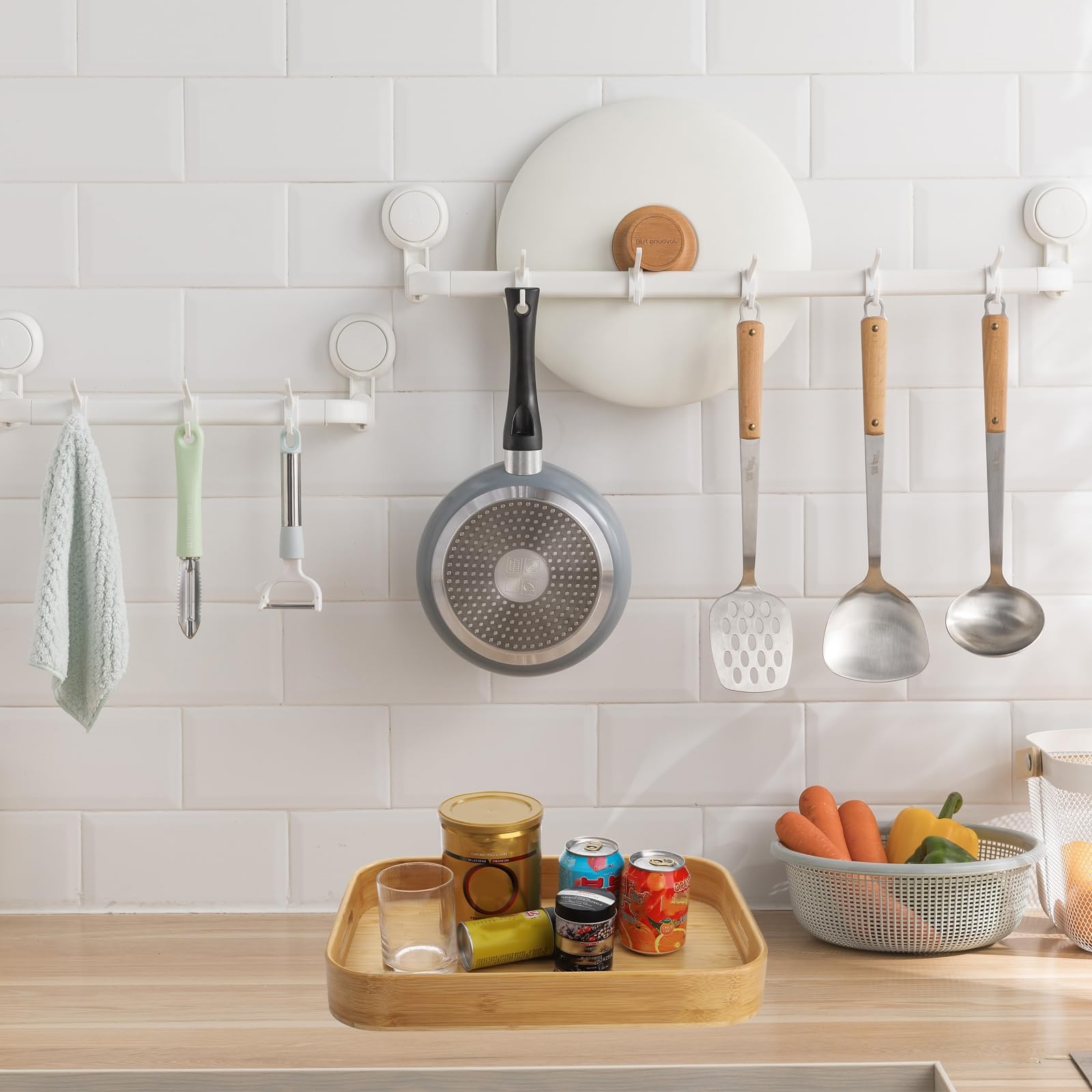 Dicunoy tray on kitchen counter doubles as stylish storage