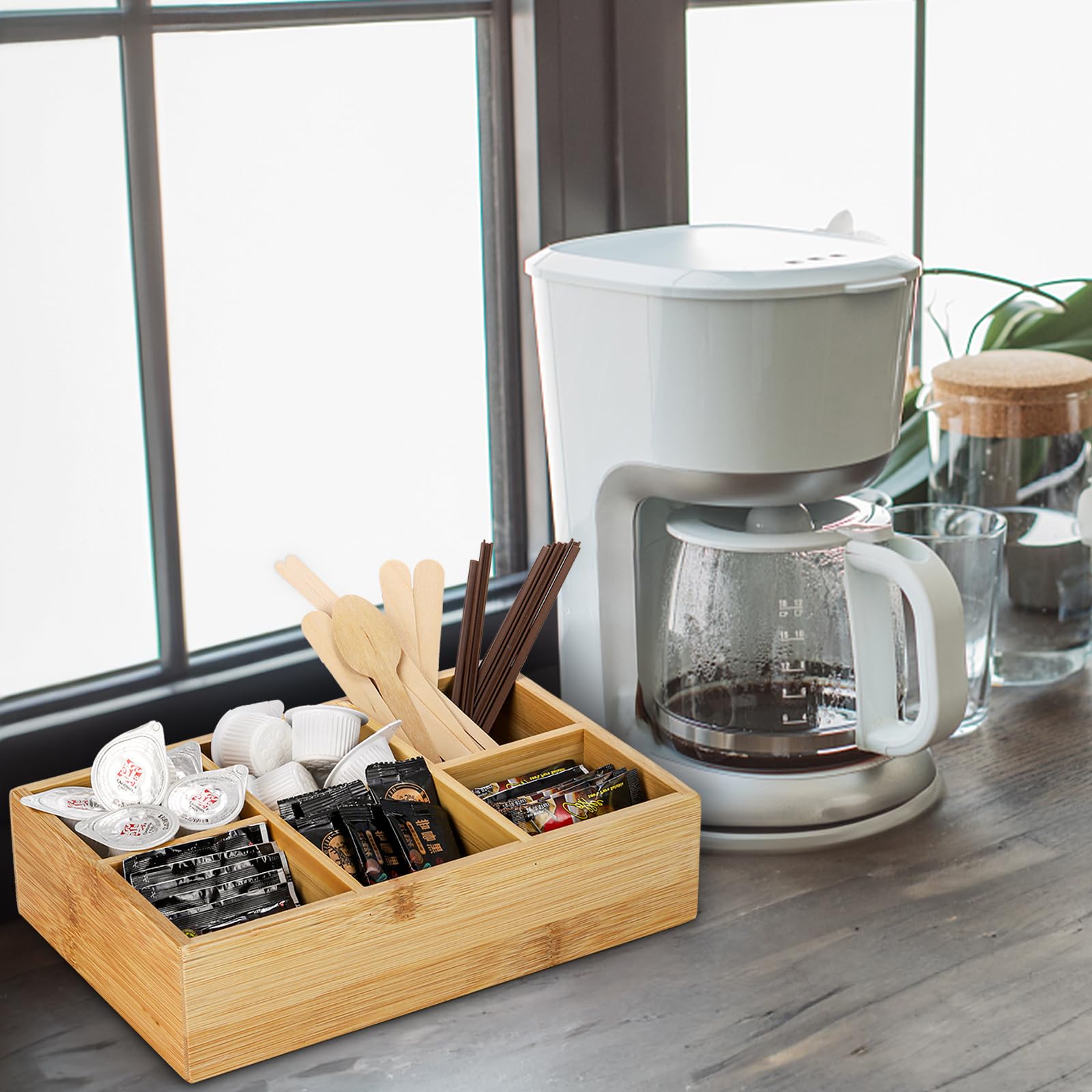 Dicunoy compact tea box perfect for a coffee station or pantry shelf.
