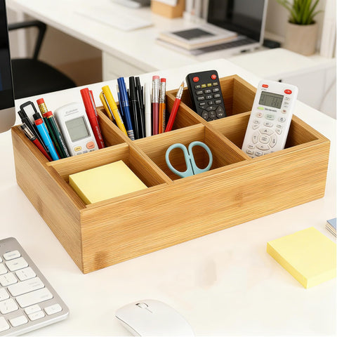 Dicunoy dorm-friendly kitchen storage box helps keep utensils and tea accessories sorted.