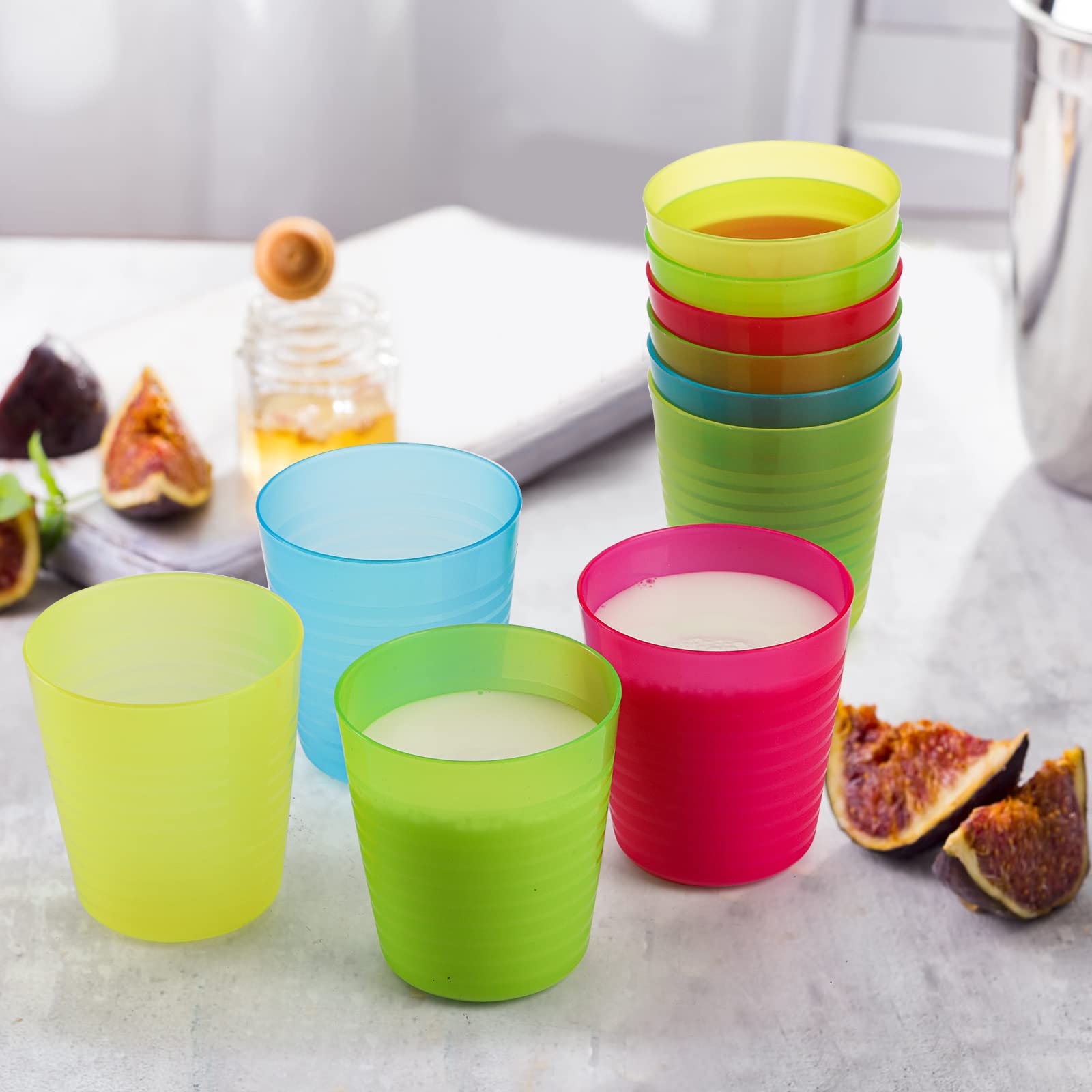 Dicunoy vibrant cups brighten gatherings, encouraging kids and guests to choose their color.