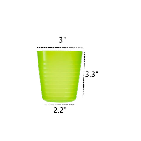Dicunoy stackable rainbow tumblers save cabinet space while brightening table settings.