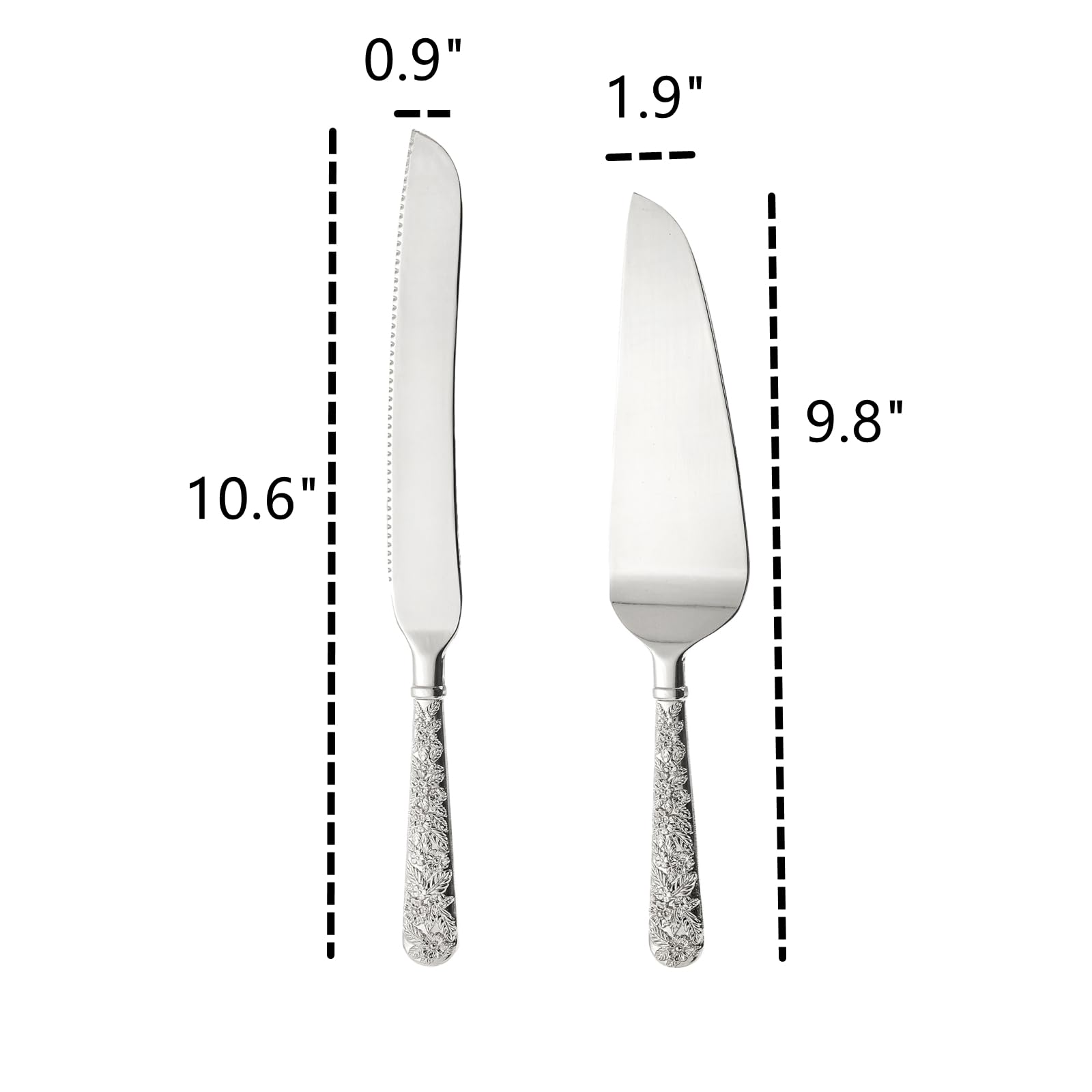 Dicunoy wedding cake server with engraved handle for stylish cake serving