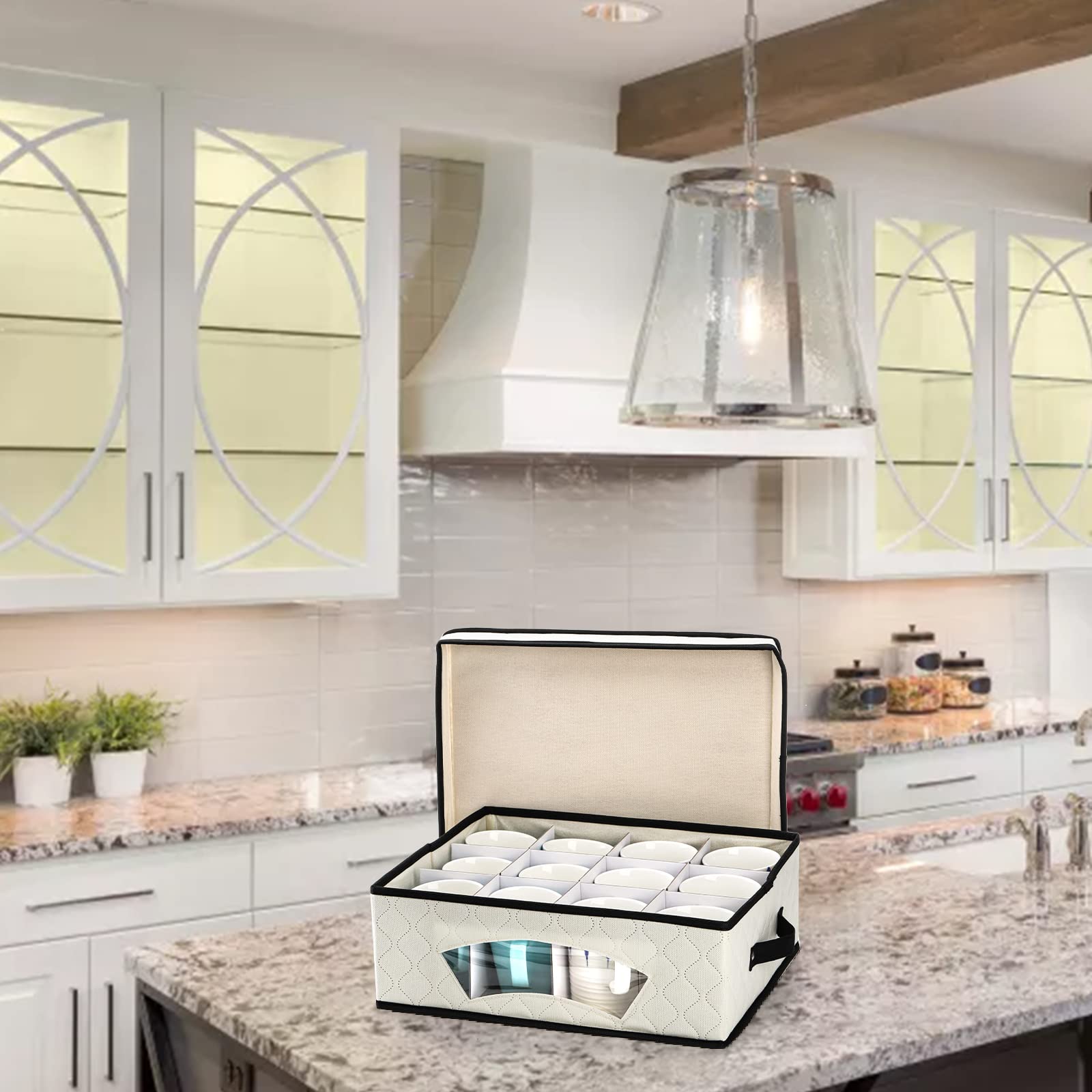 Dicunoy wide-application organizer fits mugs, glassware, and bulbs.