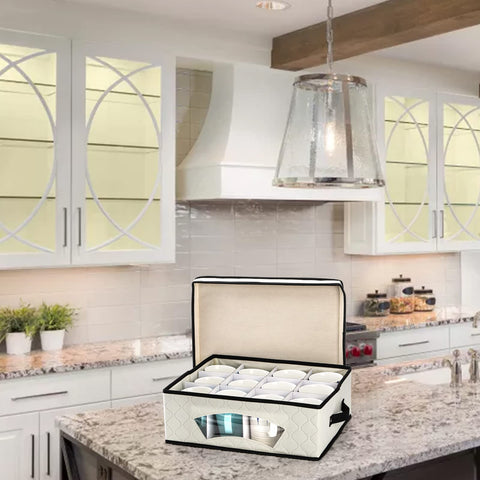 Dicunoy wide-application organizer fits mugs, glassware, and bulbs.