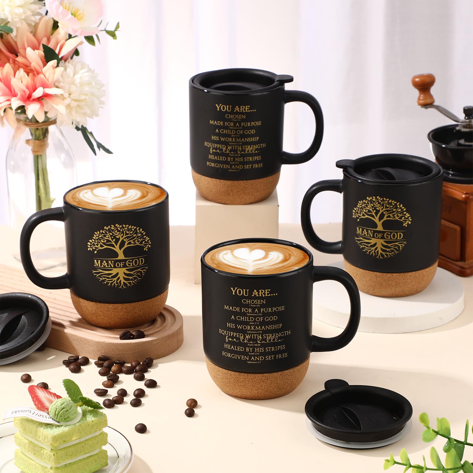 Didaey 15oz Bible verse mugs in black design for home or office