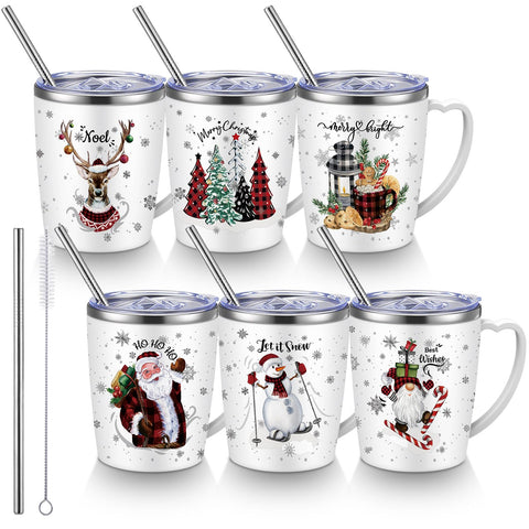 Didaey buffalo plaid 11oz mug with a sturdy handle for cozy winter beverages.