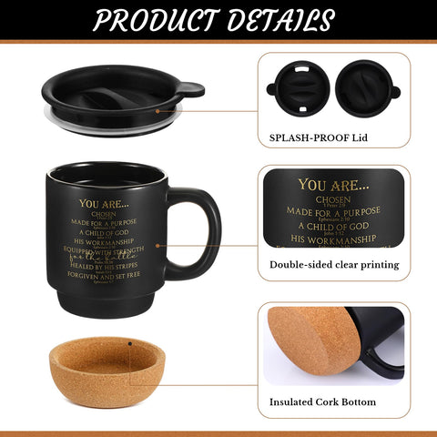Didaey ceramic coffee mugs for church use with bold religious verses