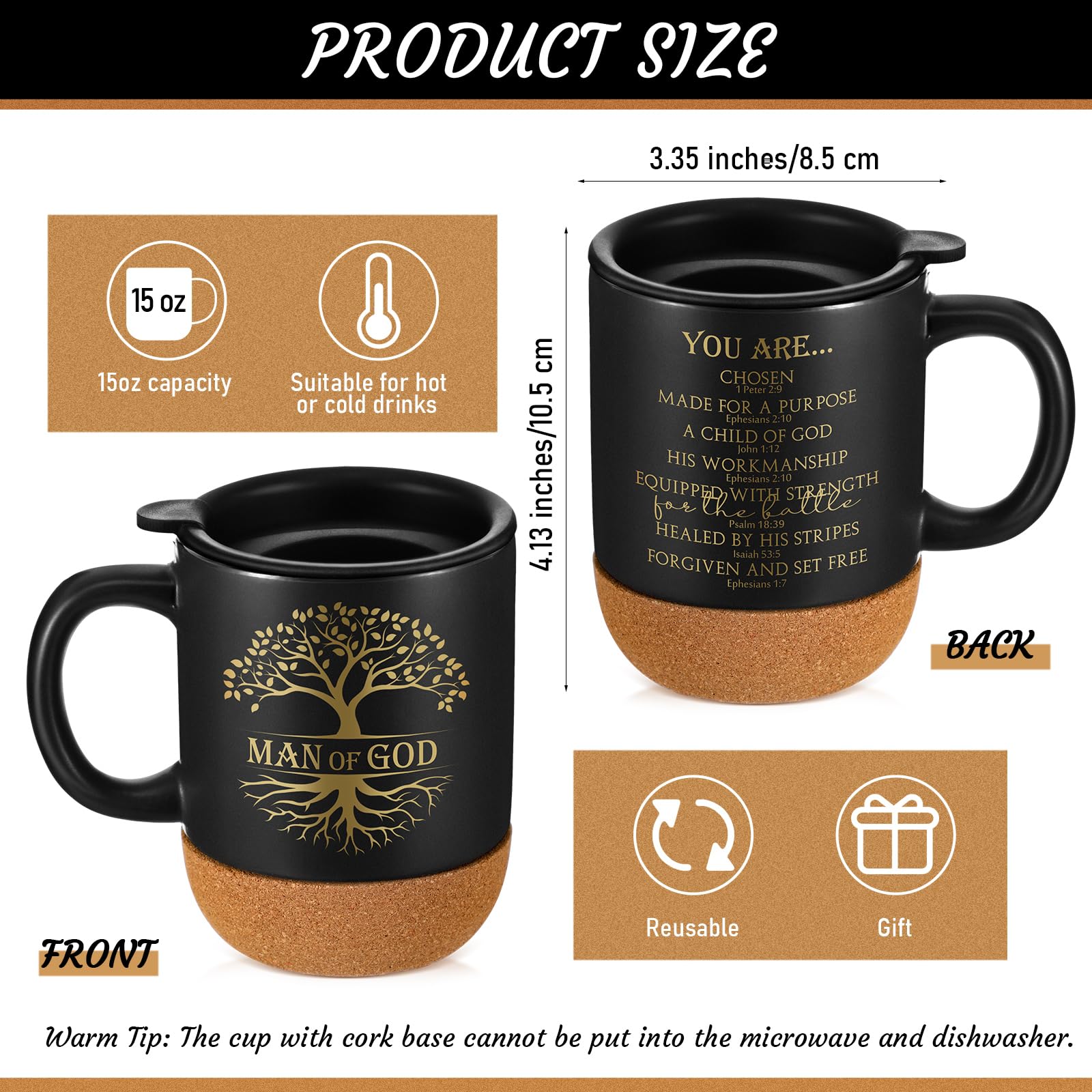 Didaey Christian mugs with lid featuring Bible verses for daily inspiration