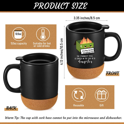 Didaey four-pack dumpster fire mugs for coworker gifts