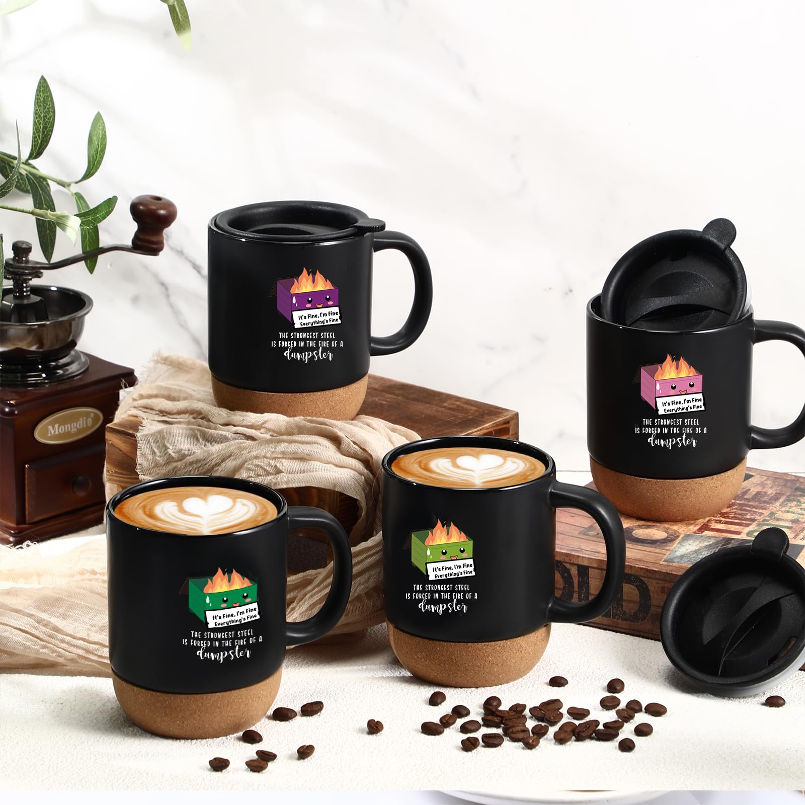 Didaey mug with removable cork base, dishwasher-safe when cork is removed