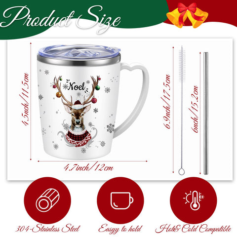 Didaey snowflake design mug with double-wall insulation to keep drinks hot or cold.