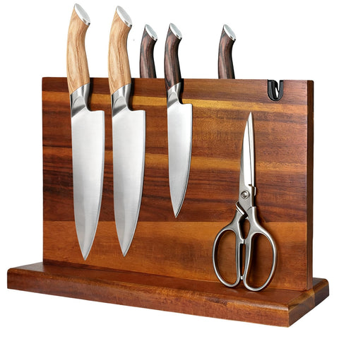 Didforu magnetic knife block front view showing secure blade storage.