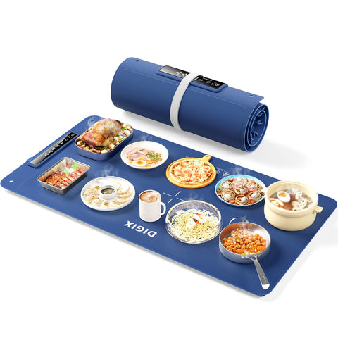 DIGIX XXL Food Warming Mat on buffet table keeps dishes warm for guests