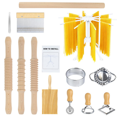 DigNew 3-size threaded rolling pins show adjustable pasta thickness for versatile doughs