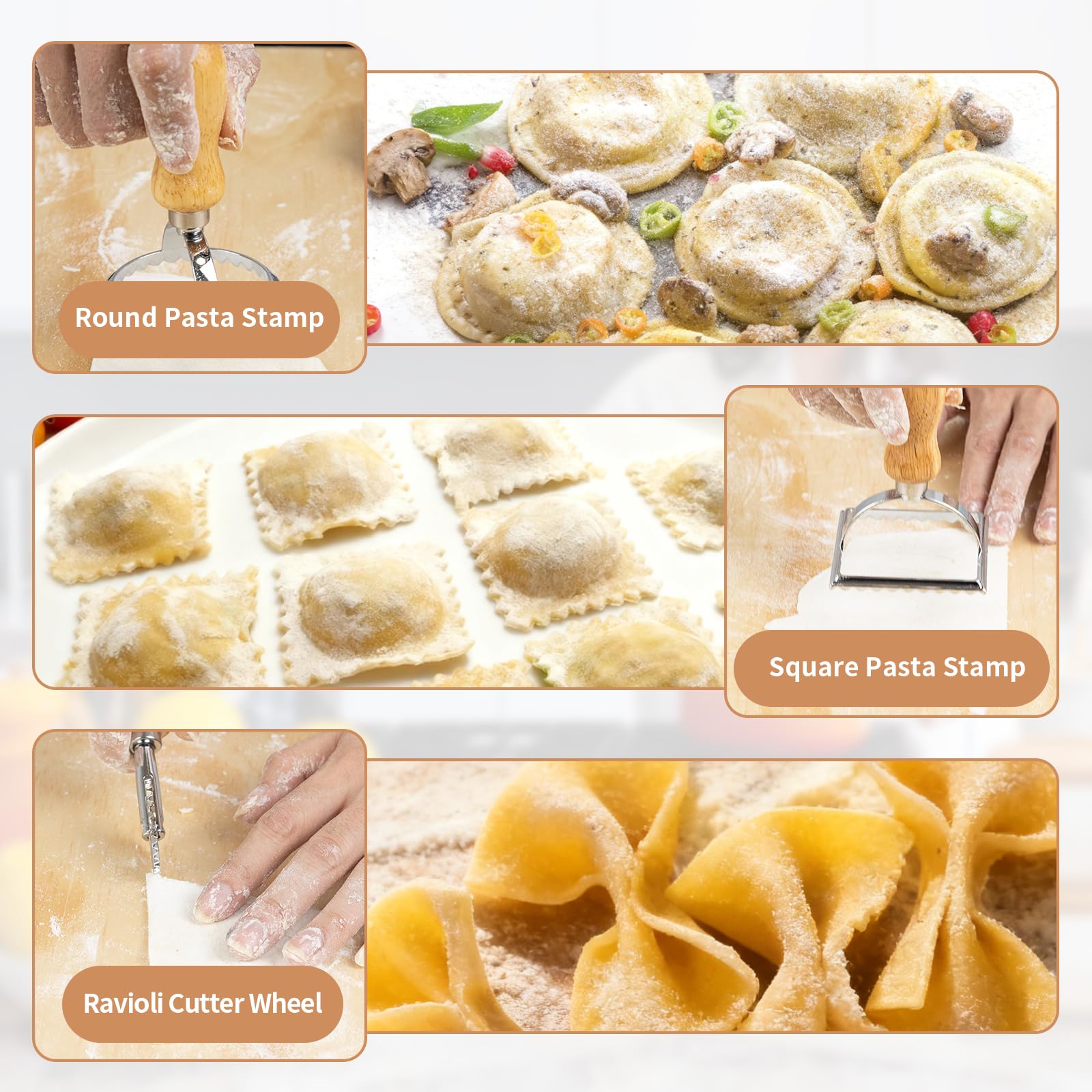 DigNew dough cutter and stamps help create precise pasta edges