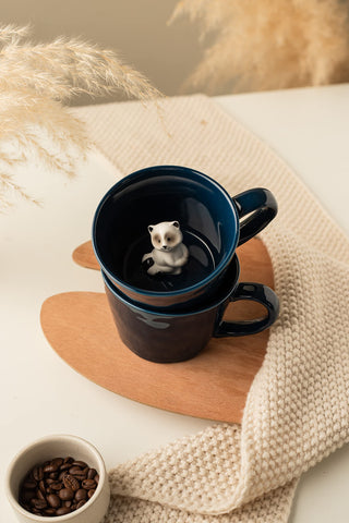 DIHOclub Racoon mug versatile for hot or cold drinks at home or office.