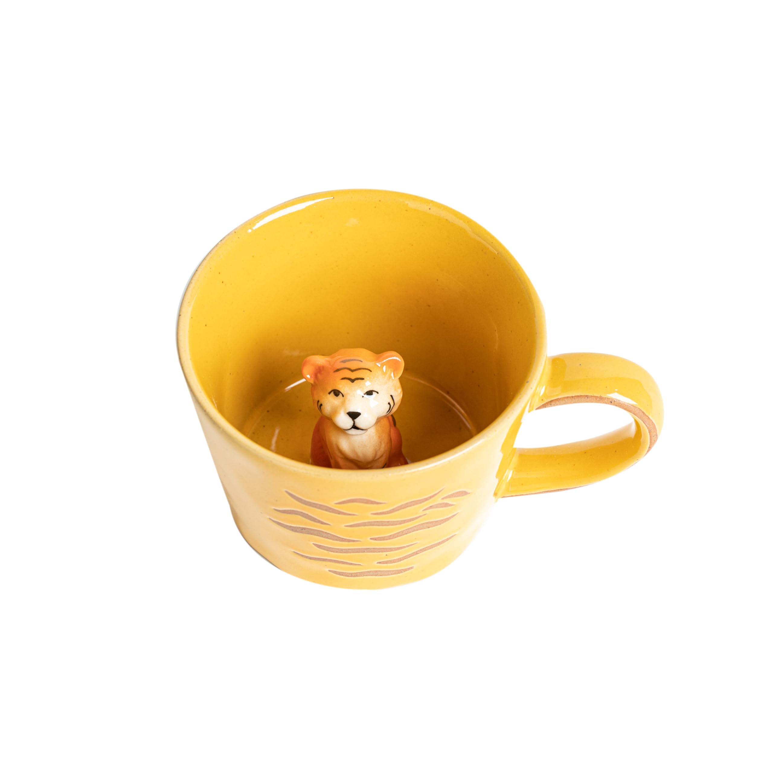 DIHOclub Tiger Cup 3D Inside features a smiling tiger peeking, ideal for morning coffee.
