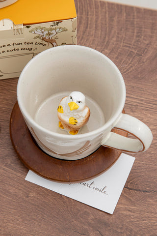 DIHOclub hand-painted wild animal mug features an eagle smile, great for tea.