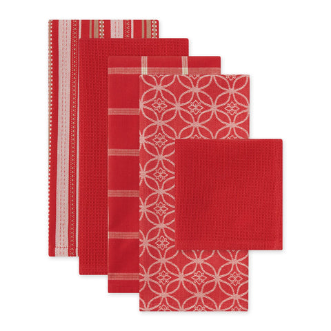 DII dishtowels showcase pattern variety for coordinated cleaning in the kitchen.
