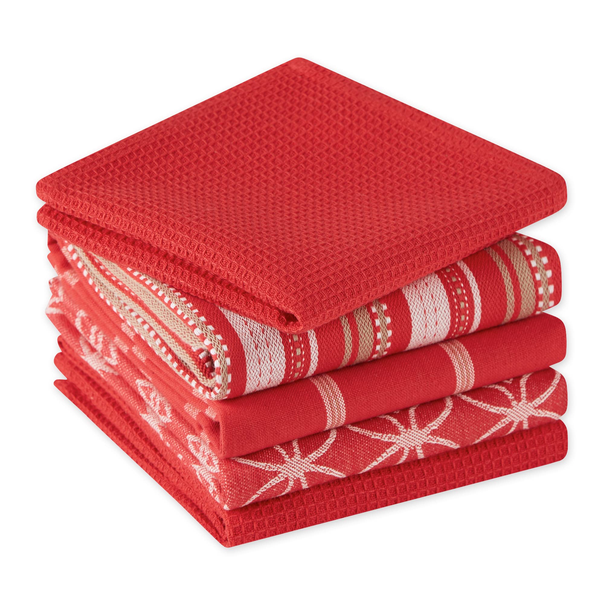 DII dishtowels in red tones add color while offering high absorbency.