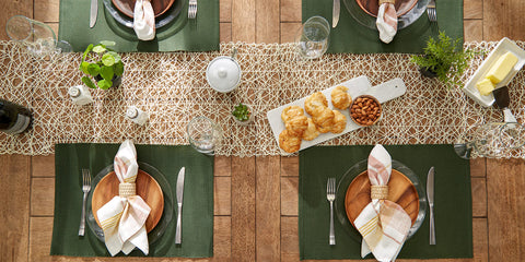 DII ribbed placemats add texture suitable for formal and casual settings.