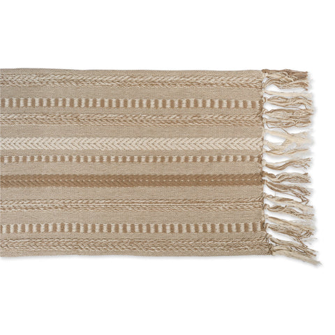 DII table runner 15x77 with fringe enhances casual meals and holiday gatherings