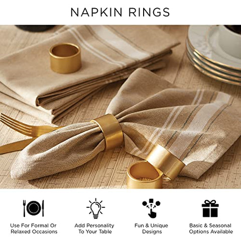 DII napkin ring brilliant gold finish emphasizes festive and formal occasions.