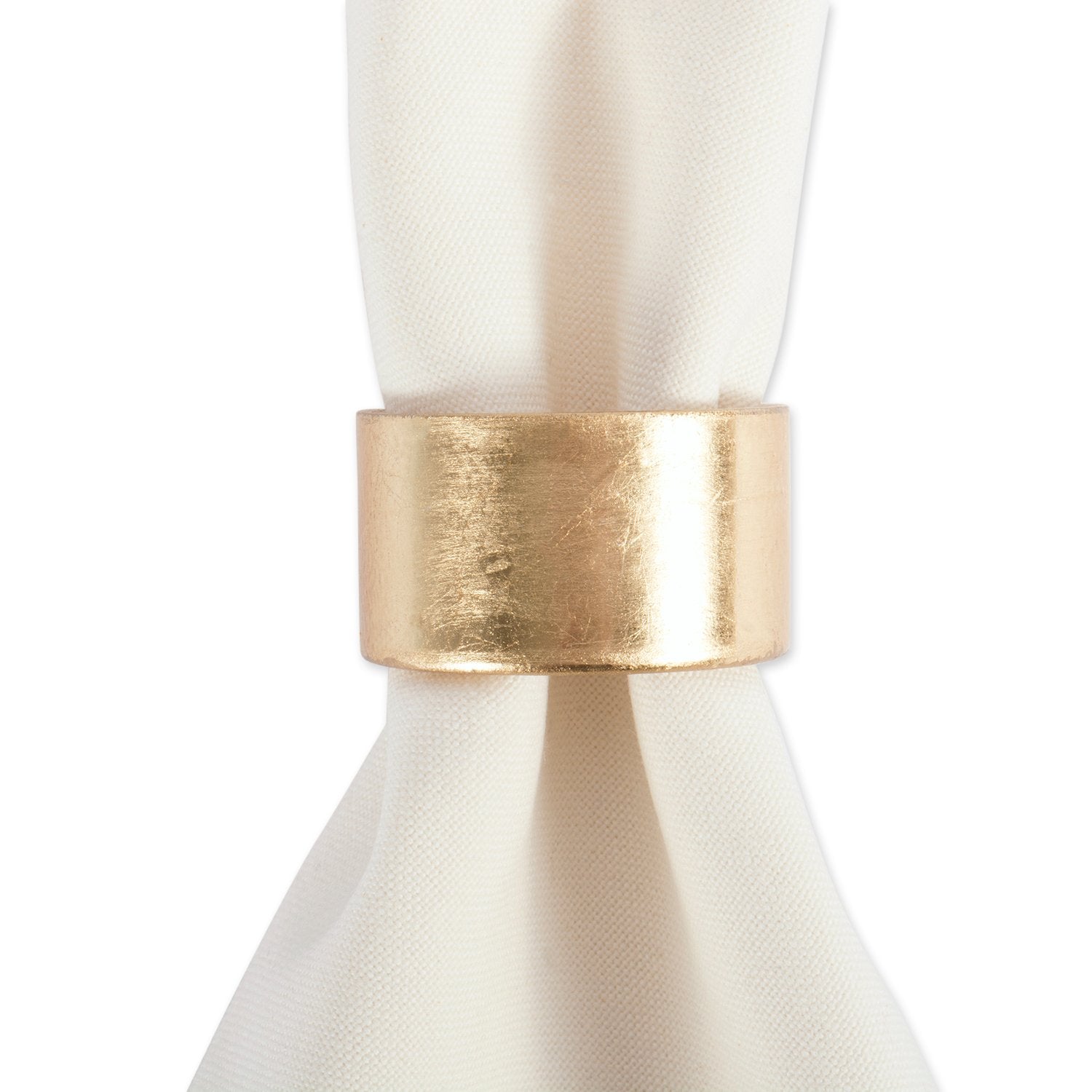DII napkin ring six-pack closeup gold showcases durable mid-weight rings for versatile table styling.