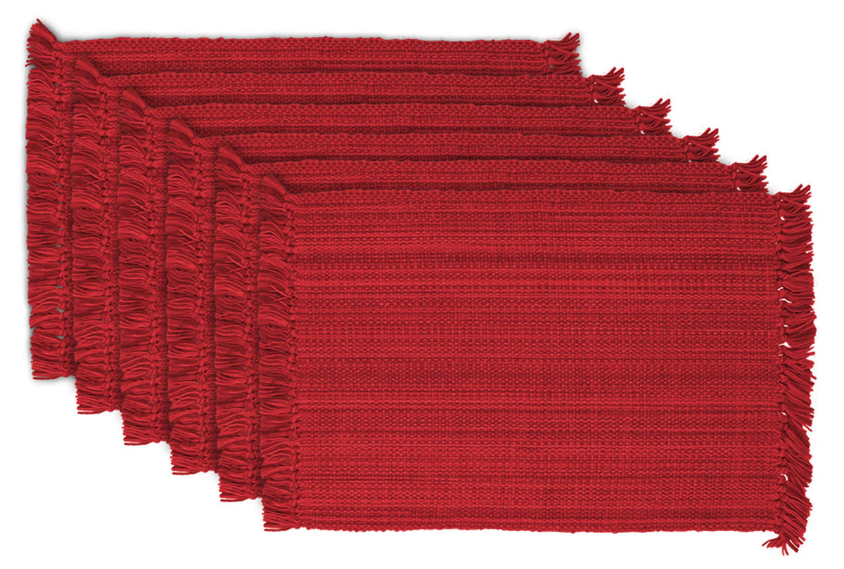 DII variegated placemat 13x19 Tango Red adds texture to dining
