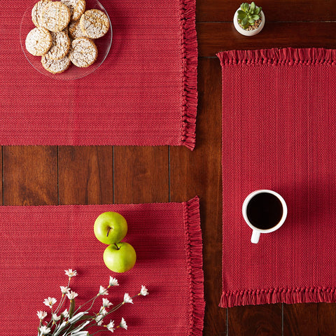 DII variegated placemat texture weave adds depth to dining table