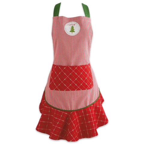 DII women's Christmas apron with center pocket for handy utensils