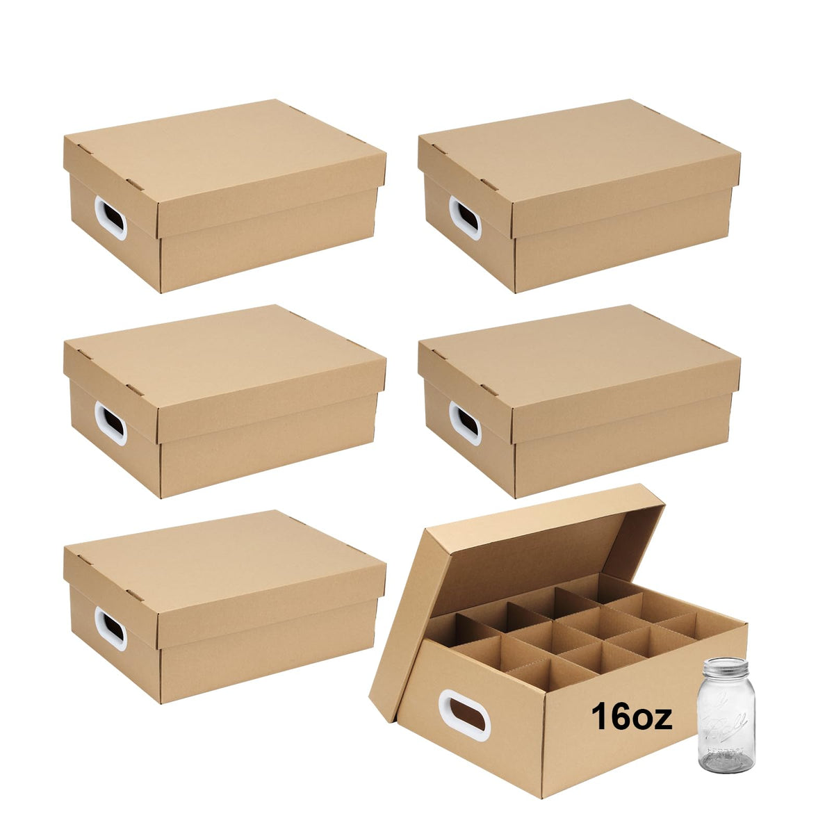 DIICCYO mason-jar-storage-box holds 16 oz jars for organized pantry storage.